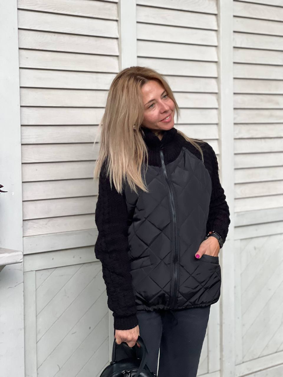 Women's Cardigan Patchwork Knit Lightweight with Breathable Fabric