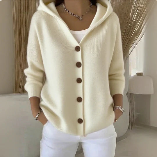 Women's Cardigan Relaxed Fit Long Sleeve Smooth Finish with Open Front
