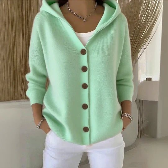 Women's Cardigan Relaxed Fit Long Sleeve Smooth Finish with Open Front