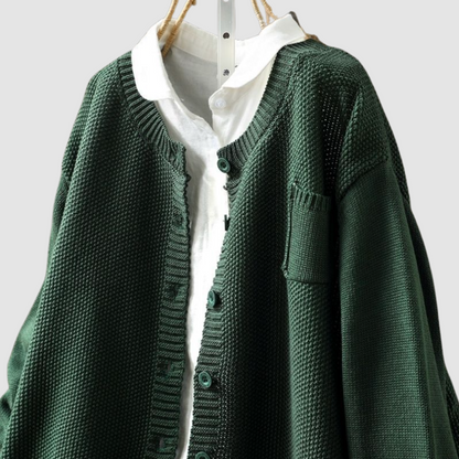 Women's Cardigans Soft Knit Relaxed Fit Long Sleeve with Chest Pocket