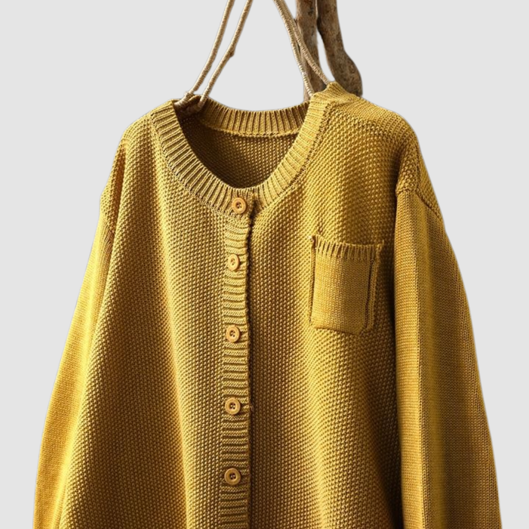 Women's Cardigans Soft Knit Relaxed Fit Long Sleeve with Chest Pocket