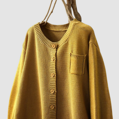 Women's Cardigans Soft Knit Relaxed Fit Long Sleeve with Chest Pocket