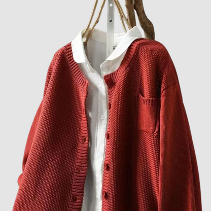 Women's Cardigans Soft Knit Relaxed Fit Long Sleeve with Chest Pocket