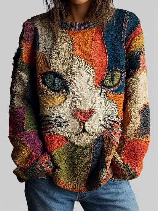 Women's Casual Sweater | Art-Inspired Design & Relaxed Fit