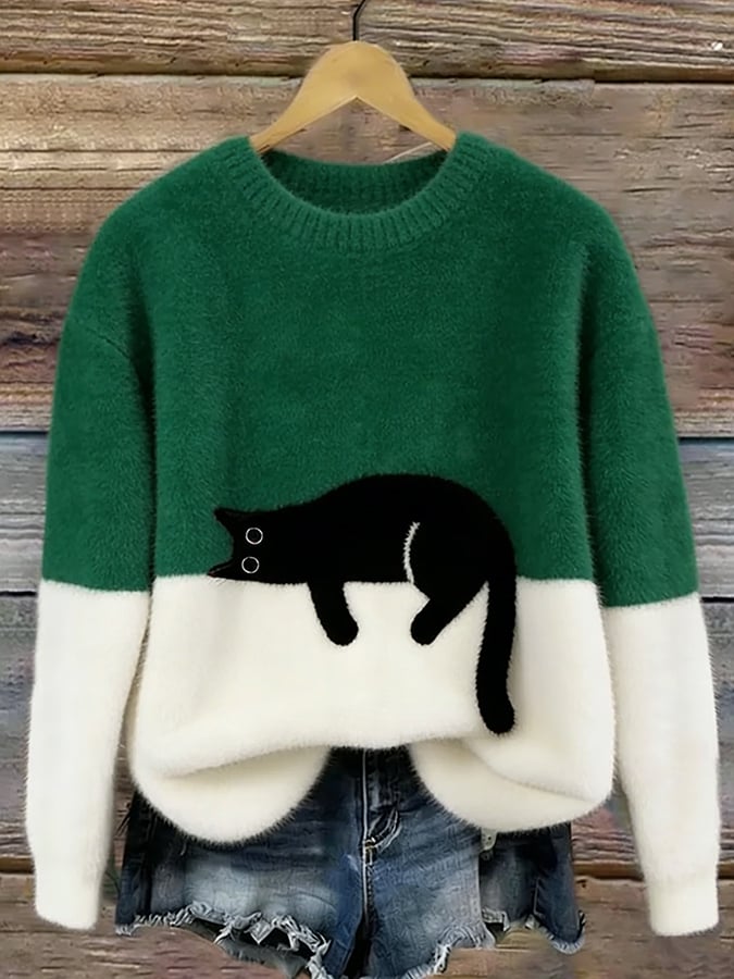 Women's Cat Graphic Sweater | Soft & Comfortable
