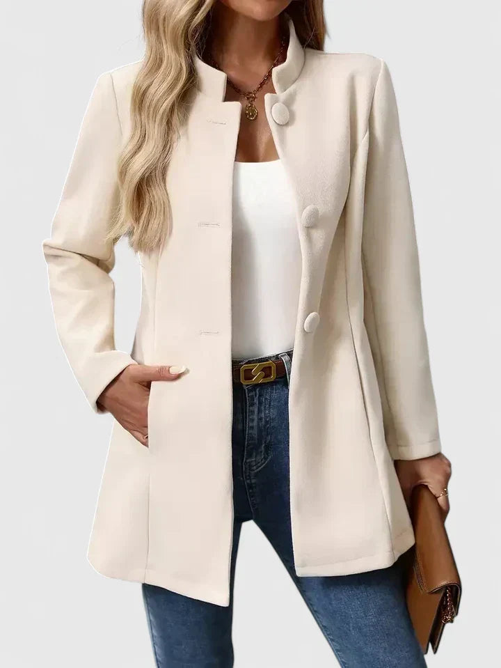 Women's Collarless Jacket | Elegant & Flattering Fit