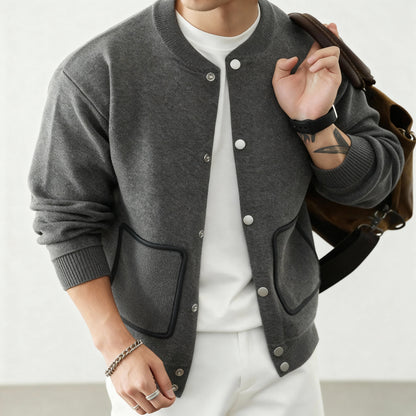 Women's Collarless Knit Cardigan | Structured & Versatile