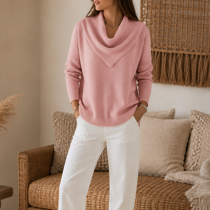 Women's Cowl Neck Sweater | Draped Collar & Effortless Style