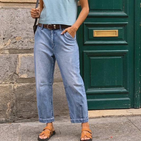 Women's Cropped Barrel Jeans | High-Waisted & Leg-Lengthening