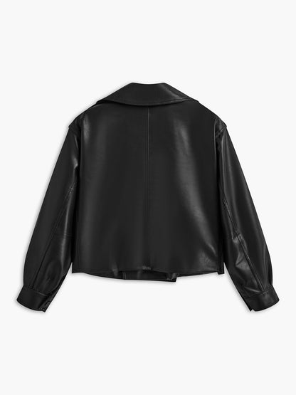 Women's Cropped Jacket | Oversized Lapel Design