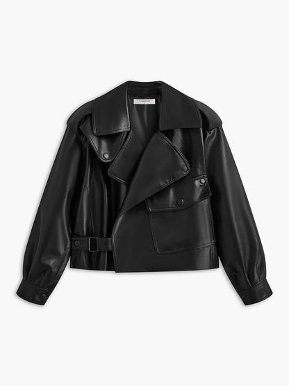 Women's Cropped Jacket | Oversized Lapel Design