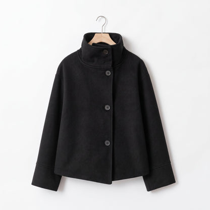 Women's Cropped Jacket Stand Collar Relaxed Fit Boxy