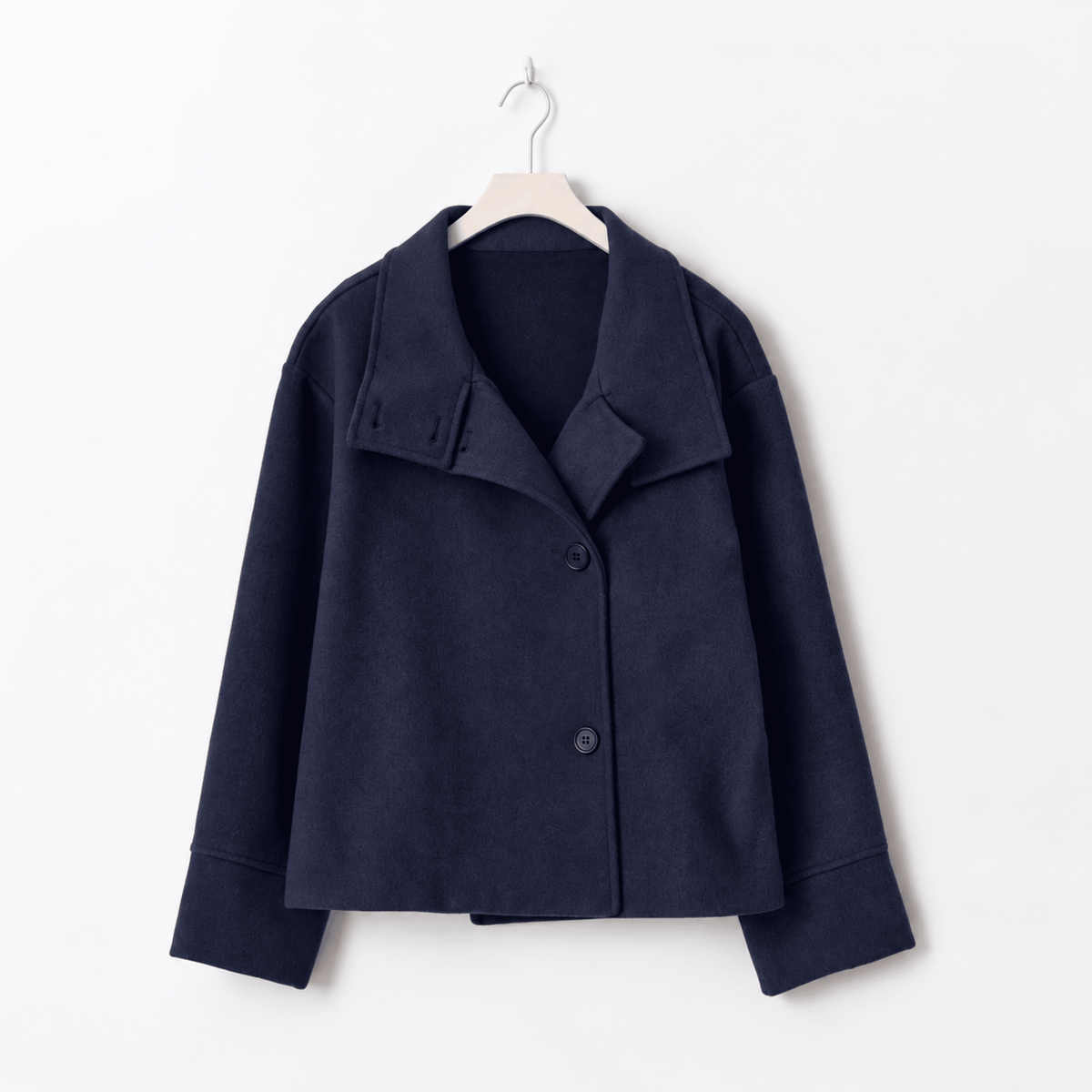 Women's Cropped Jacket Stand Collar Relaxed Fit Boxy