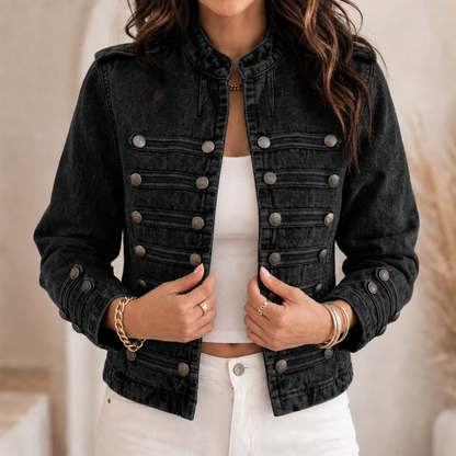 Women's Cropped Jacket | Standing Collar & Structured Fit