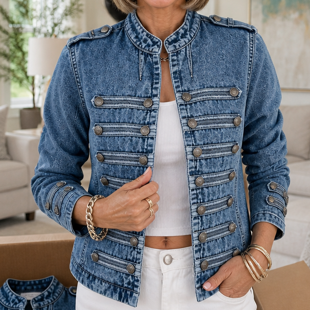 Women's Cropped Jacket | Standing Collar & Structured Fit