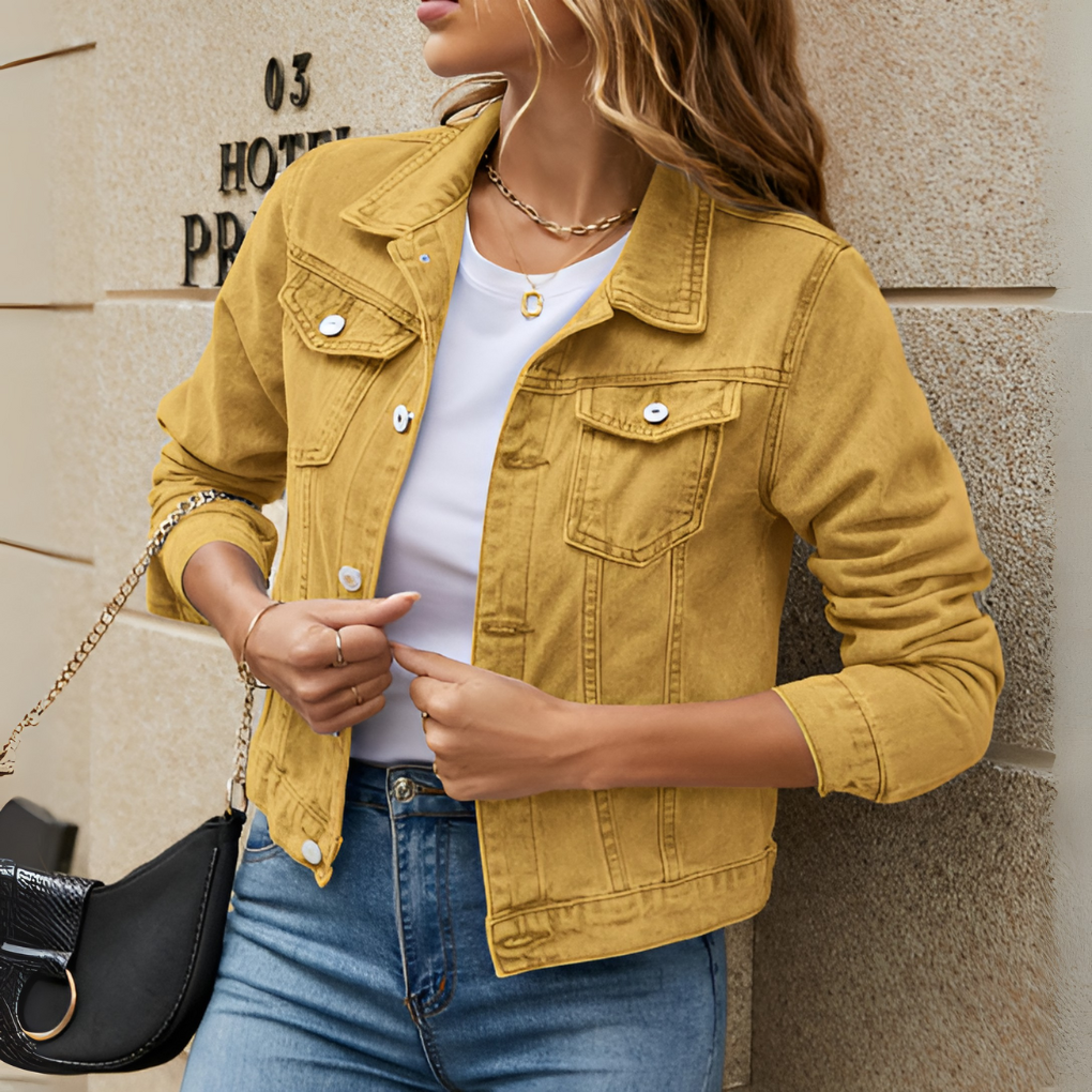 Women's Denim Jacket | Cropped Fit & Button Down