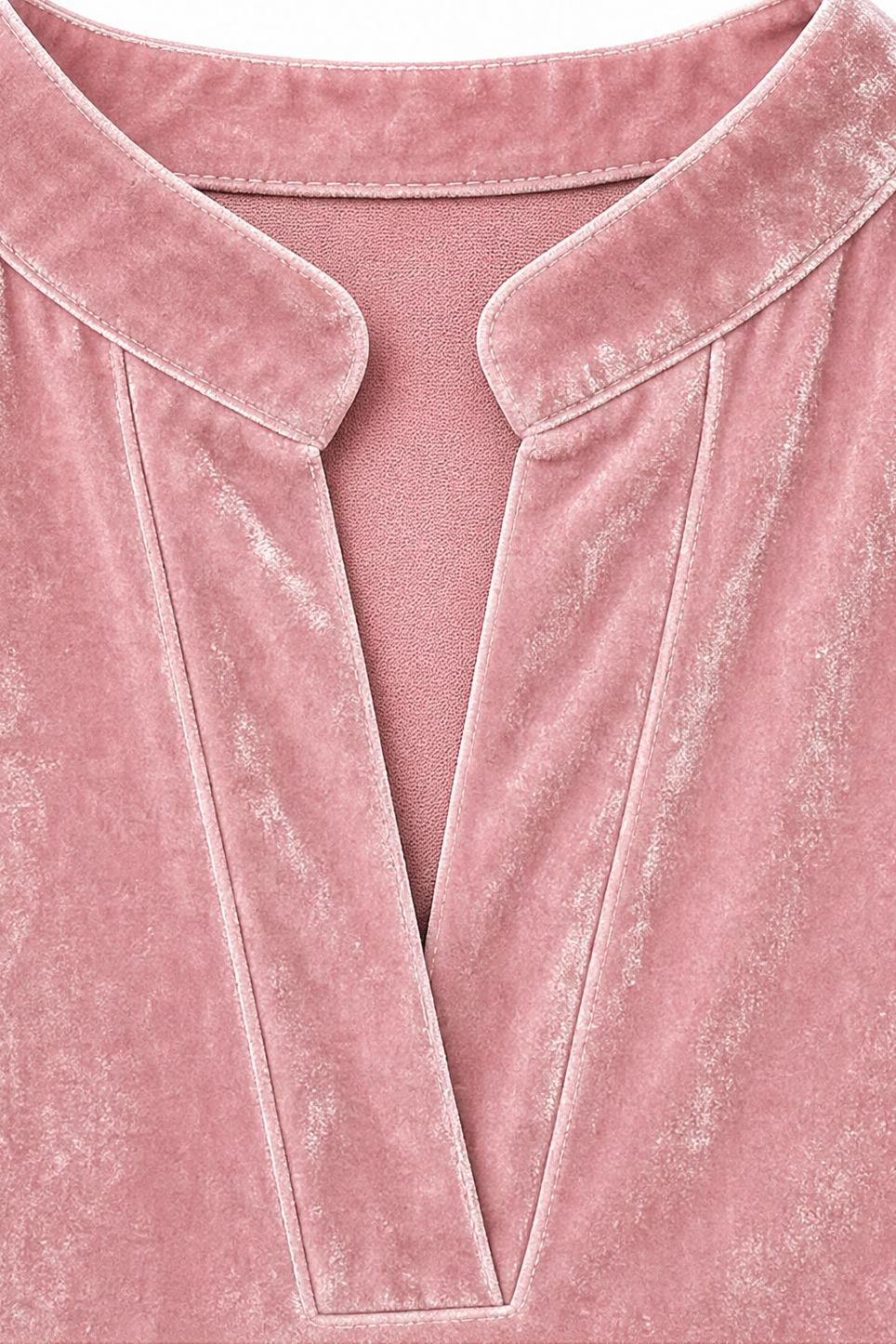 Women's Draped V-Neck Top Relaxed Fit Long Sleeve Blouse