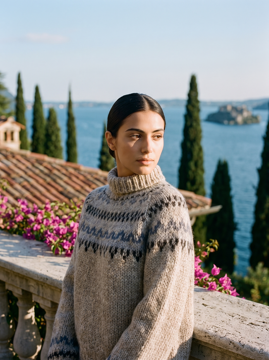 Women's Fair Isle Roll Neck Jumper | Chunky Knit Warmth