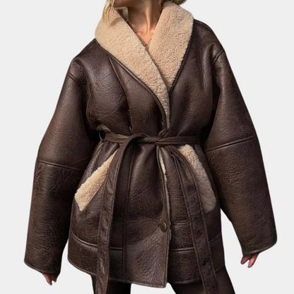 Women's Fashion Jacket Tailored Silhouette Defining Shape with Belt