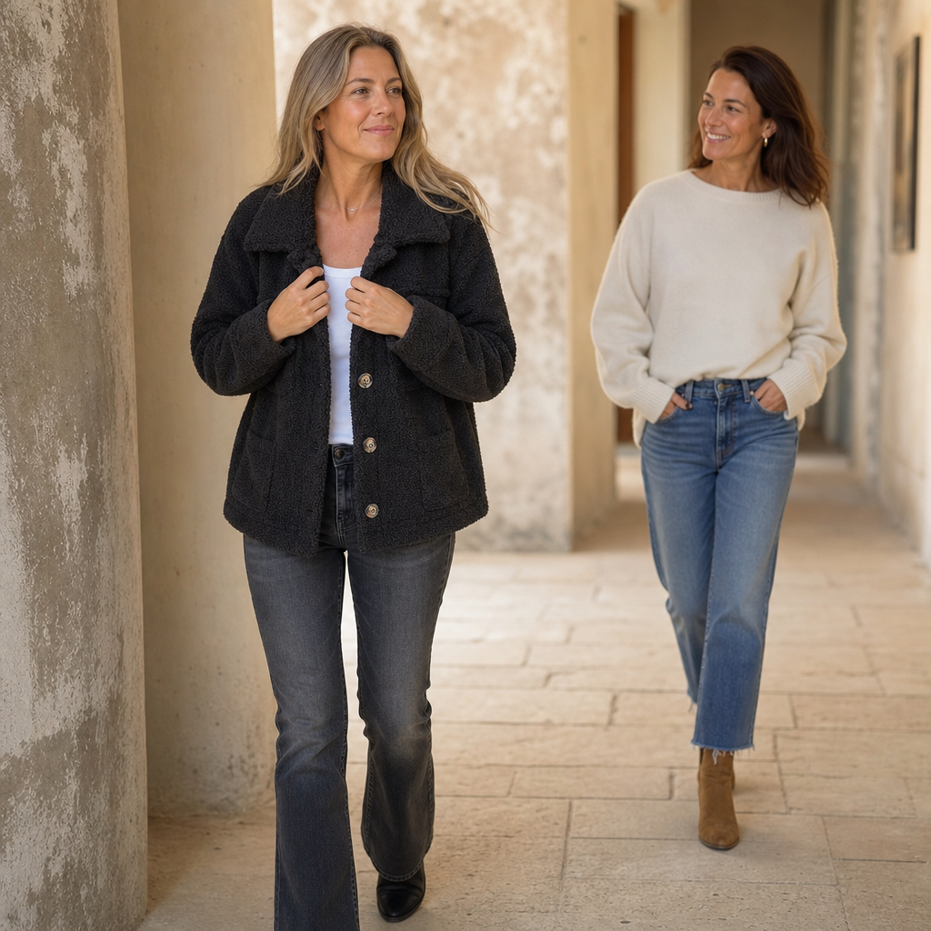 Women's Faux-Fur Button-Front Jacket | Warm & Lightweight