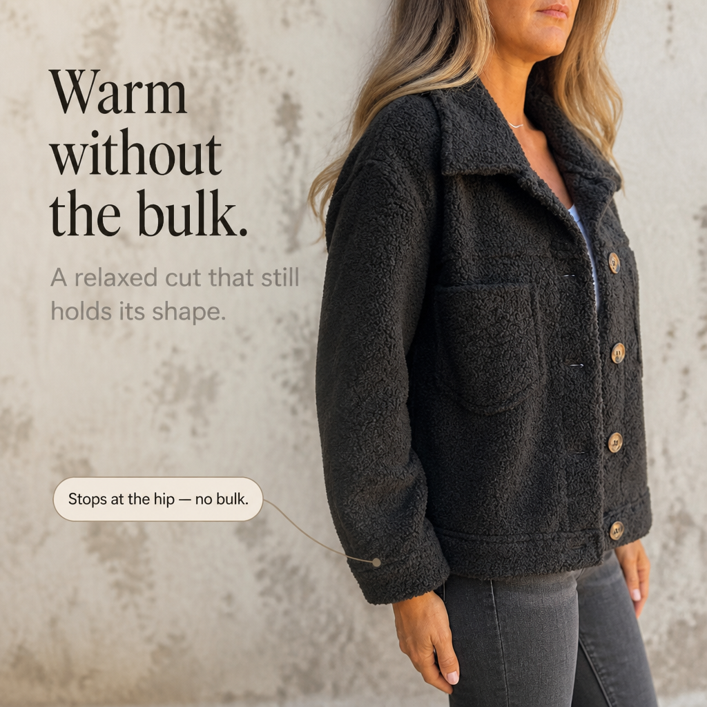 Women's Faux-Fur Button-Front Jacket | Warm & Lightweight