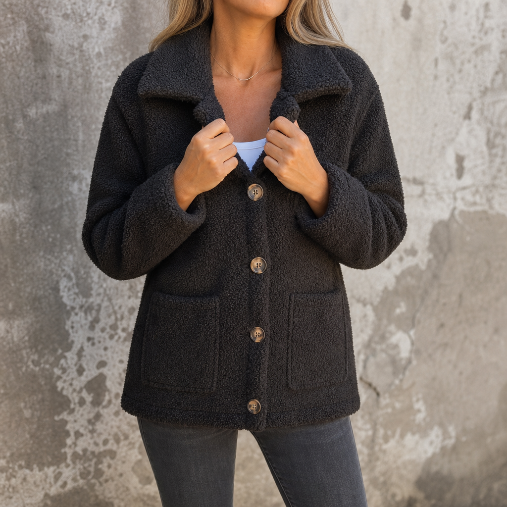 Women's Faux-Fur Button-Front Jacket | Warm & Lightweight