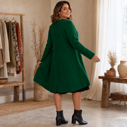Women's Faux Two-Piece Midi Dress | Buckle Accent & Wrinkle Resistant