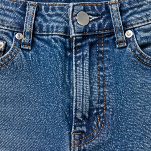 Women's Flare Jeans | Scalloped Buttons & Raw Hem