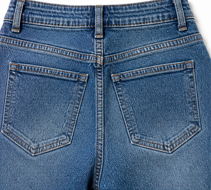 Women's Flare Jeans | Scalloped Buttons & Raw Hem