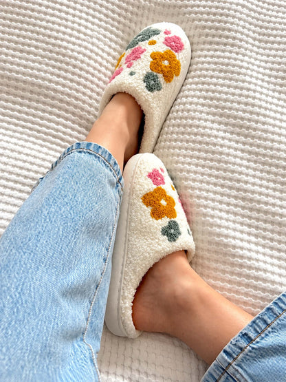 Women's Floral Slippers | Sherpa Lined & Cosy Comfort