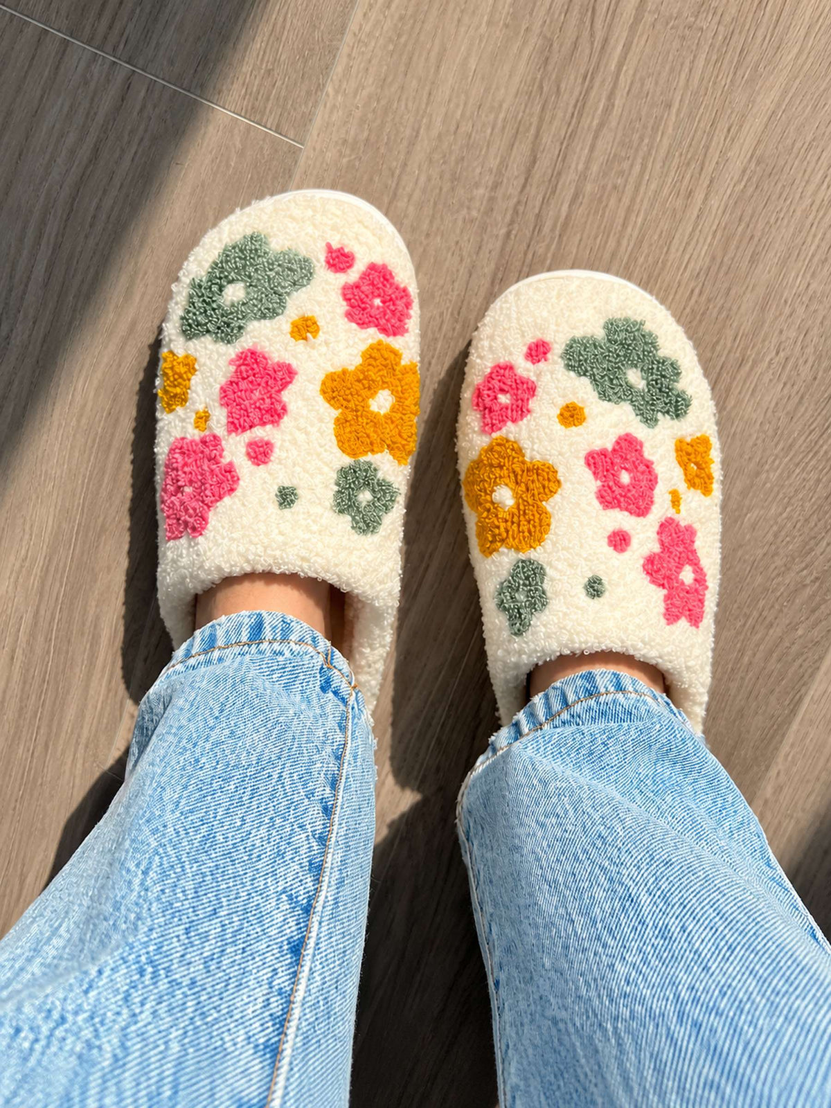 Women's Floral Slippers | Sherpa Lined & Cosy Comfort