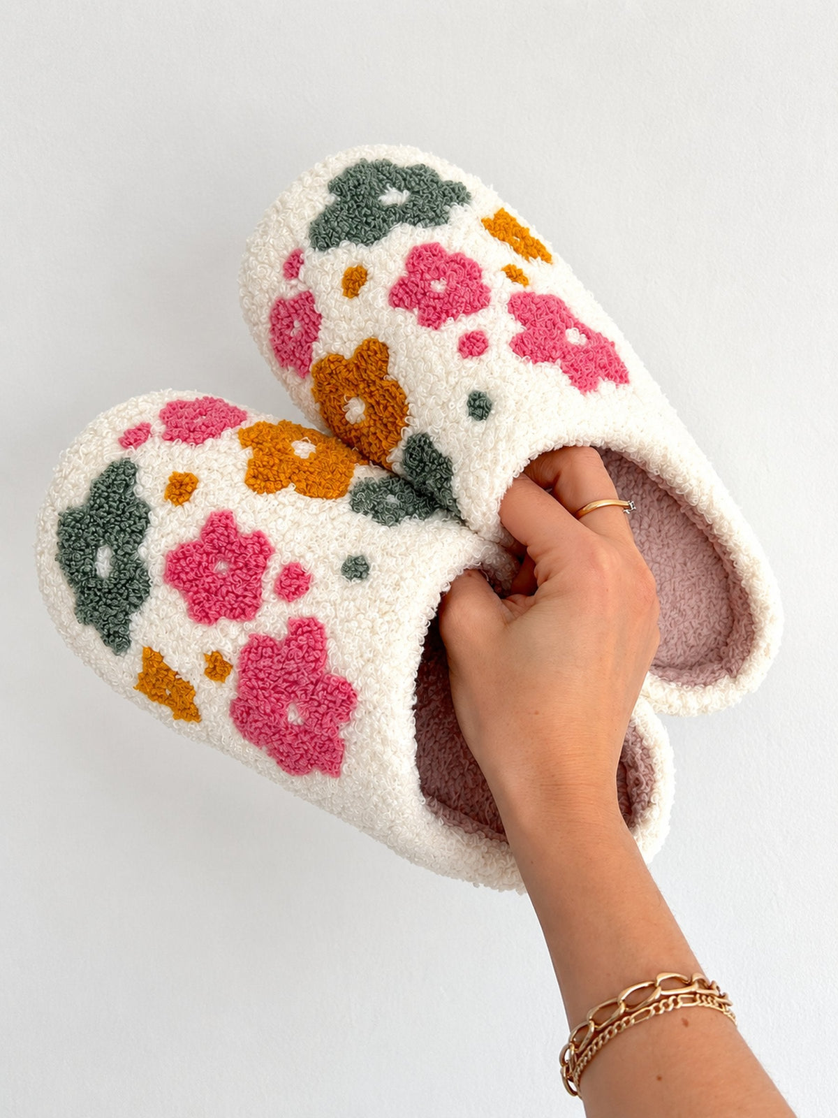 Women's Floral Slippers | Sherpa Lined & Cosy Comfort