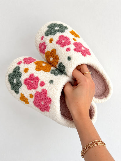 Women's Floral Slippers | Sherpa Lined & Cosy Comfort