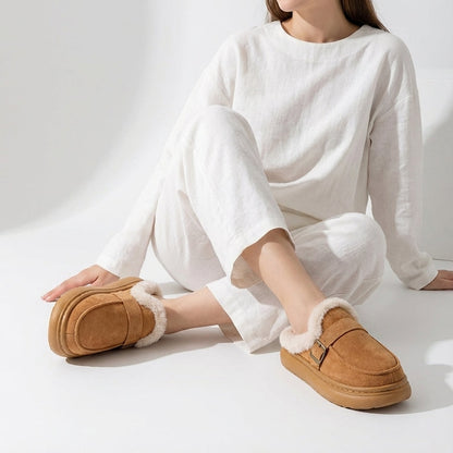 Women's Fur Slippers Cushioned Sole Slip On with Plush Lining Indoor