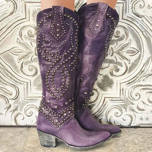 Women's Heel Boots | Rivet-Studded & Knee-High