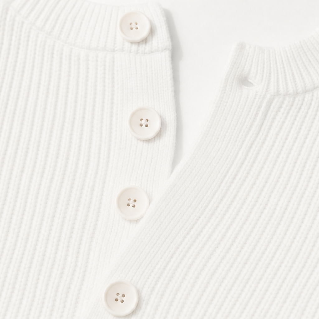 Women's Henley Sweater | Button-Front & Ribbed Knit
