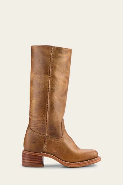 Women's High Boots | Block Heel & Slip-On Design