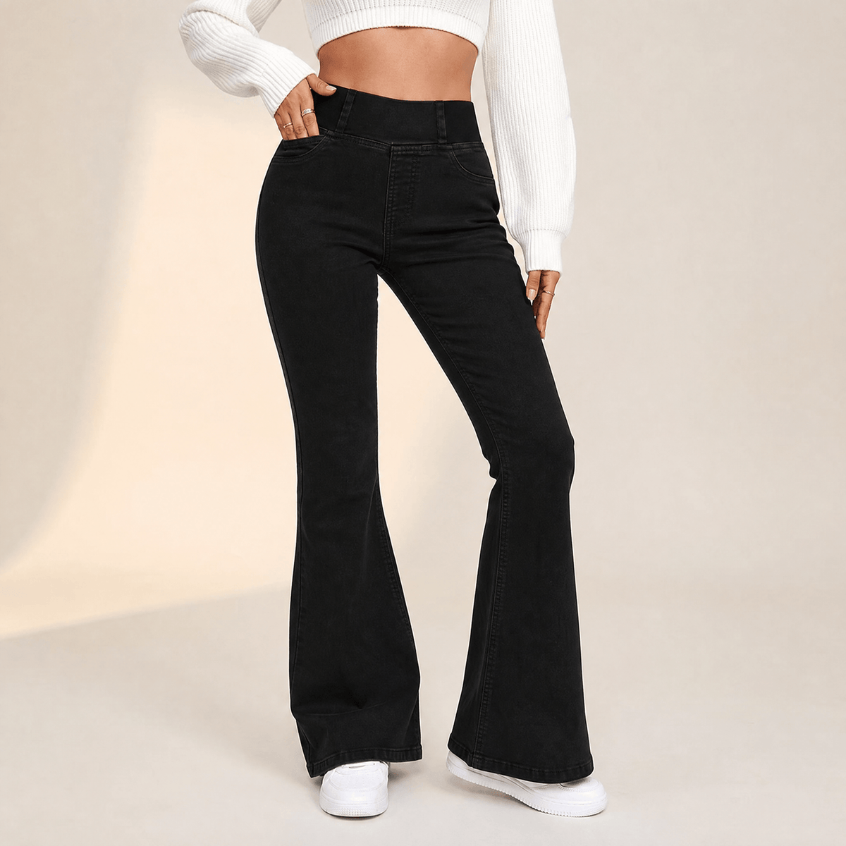 Women's High Waist Flare Jeans | Stretch & No Pinch Waistband