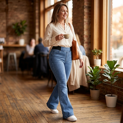 Women's High Waist Flare Jeans | Stretch & No Pinch Waistband