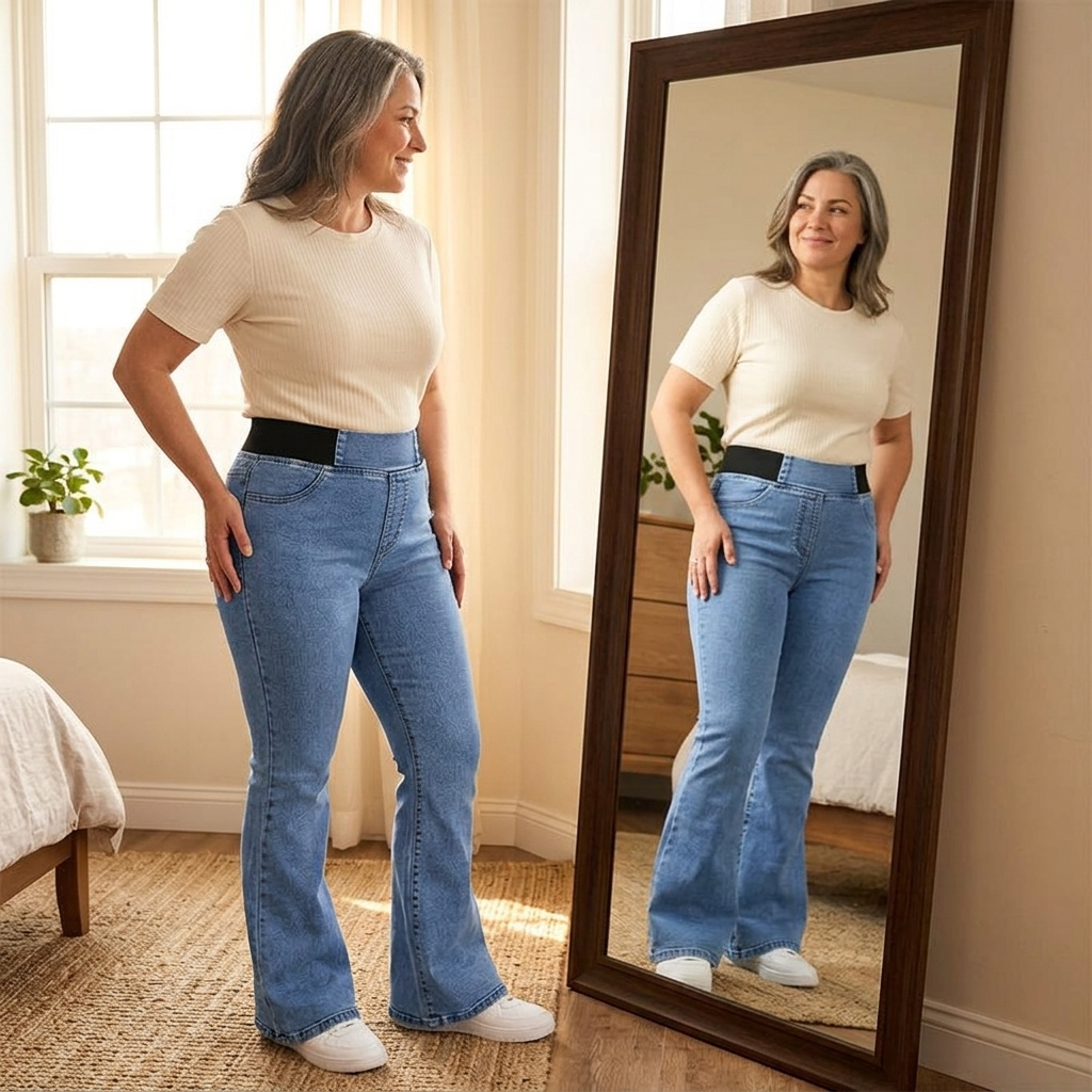 Women's High Waist Flare Jeans | Stretch & No Pinch Waistband