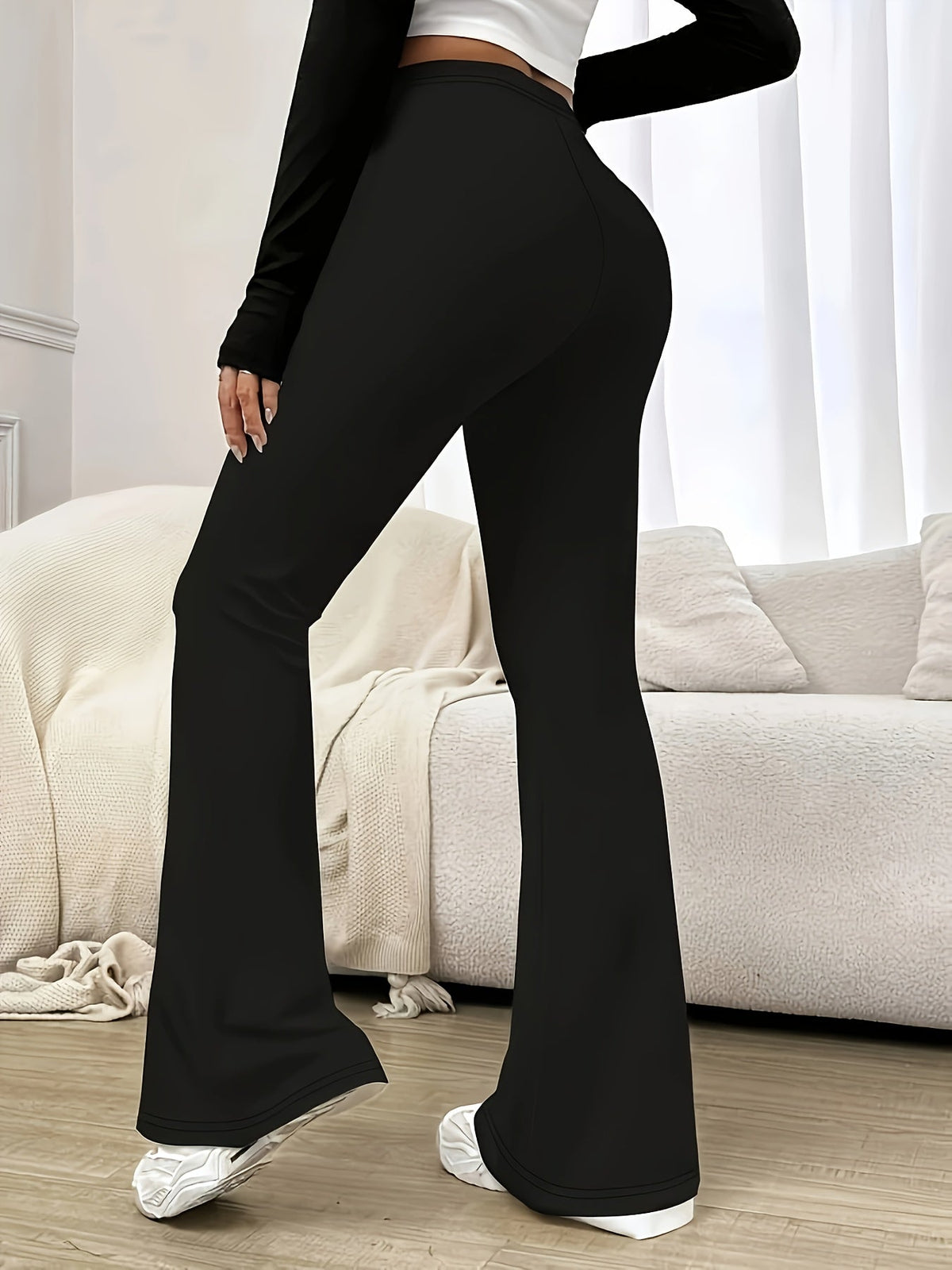 Women's High-Waisted Flared Trousers | Flattering Fit