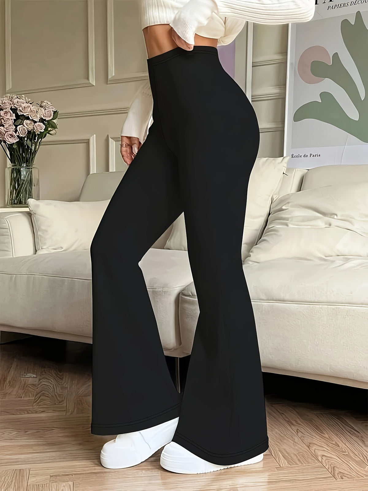 Women's High-Waisted Flared Trousers | Flattering Fit