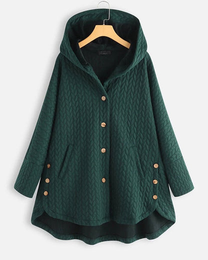 Women's Hooded Jacket | Adjustable Hood & Easy Button-Up