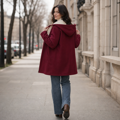 Women's Hooded Jacket Lightweight Mid-Length Relaxed Fit