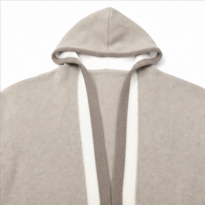 Women's Hooded Long-Line Cardigan | Color-Block & Effortless Layering
