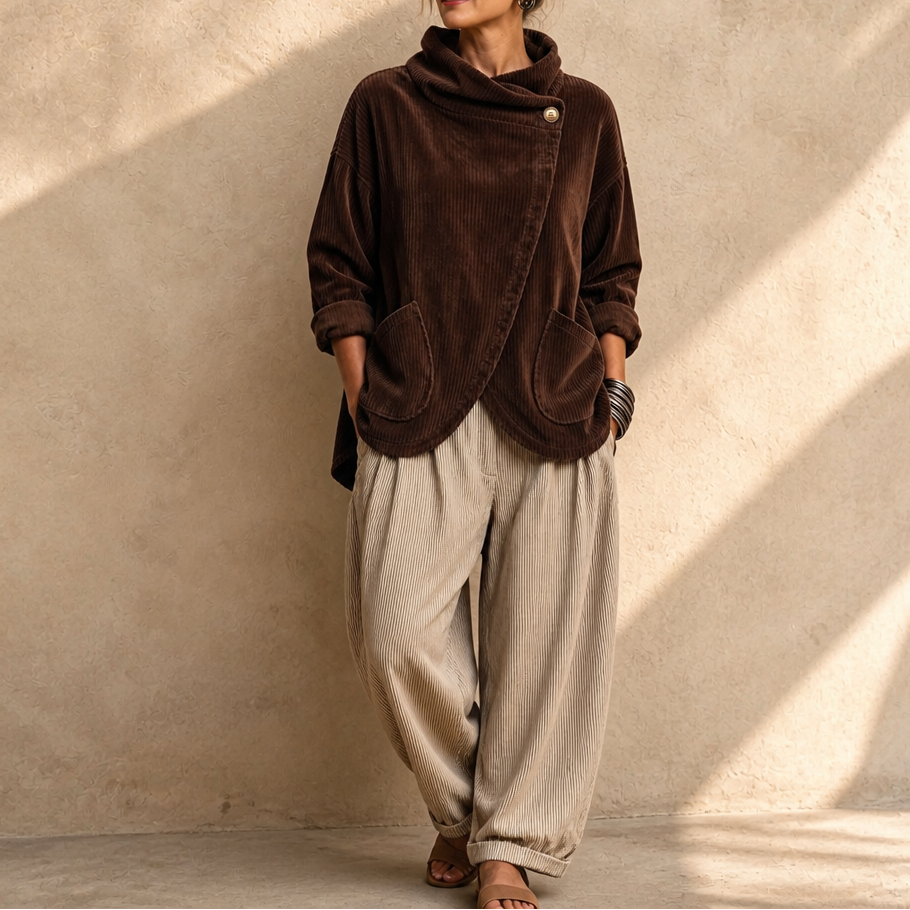 Women's Hooded Poncho | Angled Hem & Cosy Warmth