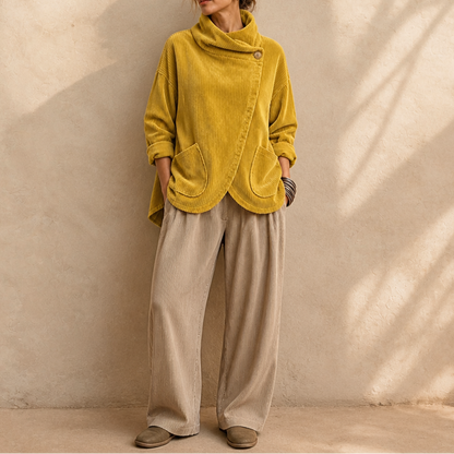Women's Hooded Poncho | Angled Hem & Cosy Warmth