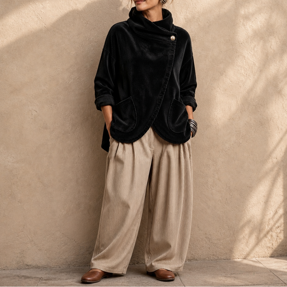 Women's Hooded Poncho | Angled Hem & Cosy Warmth