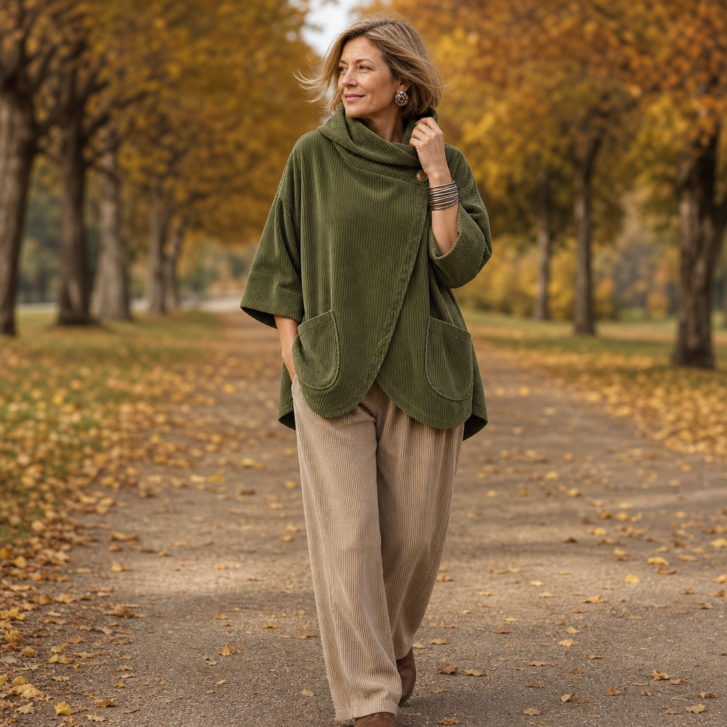 Women's Hooded Poncho | Angled Hem & Cosy Warmth