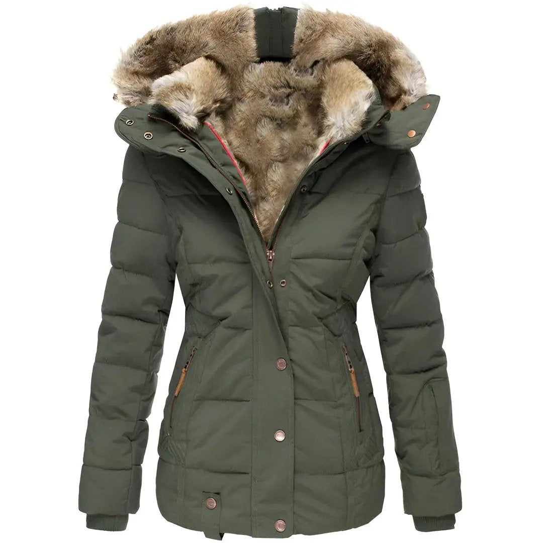 Women's Hooded Puffer Jacket | Warm & Wind Proof